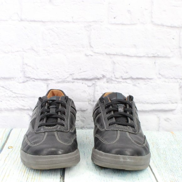 Clarks Unstructured Black Leather Comfort Low Top Sneakers Shoes Size 9.5 Medium - Picture 4 of 9